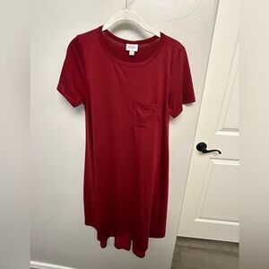 Lularoe Carly Dress Solid Red